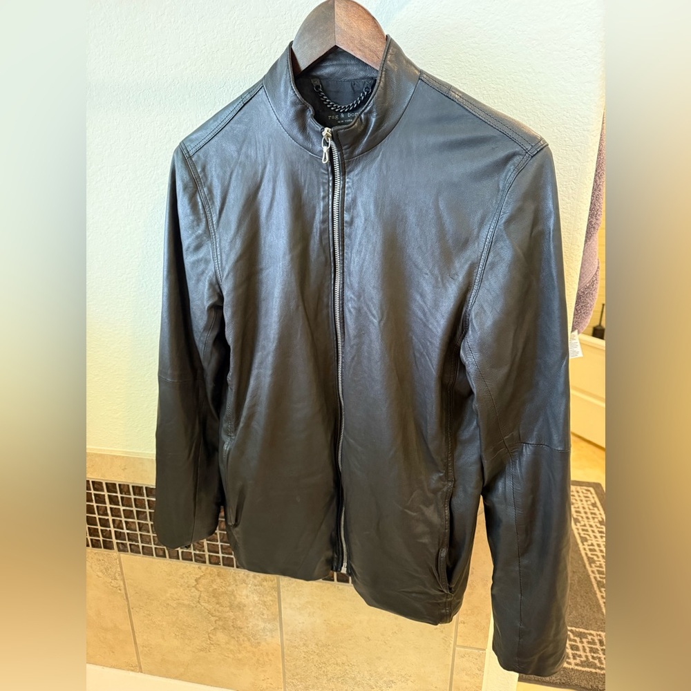 rag & bone Men's Black Leather Jacket